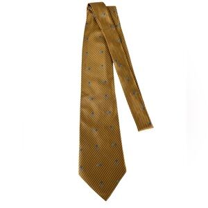 Geoffrey Beene Gold Tie with Blue Dots silk
